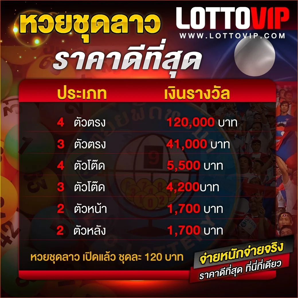 ตารางอัตราจ่ายหวย LOTTOVIP เปรียบเทียบราคา
